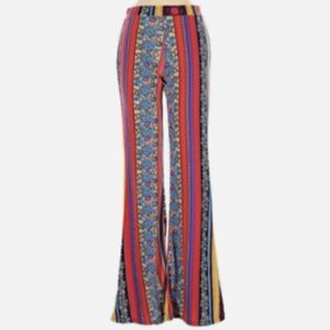 EUC ShoSho Multicolored Striped Flared Leggings Size Small / Medium